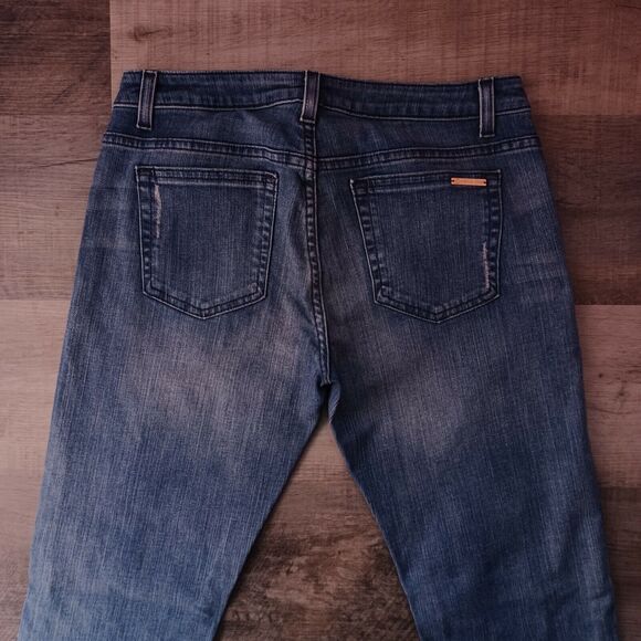 Michael Kors Dillon Relaxed, Women's Size 2 Distressed Blue Jeans - Picture 4 of 12